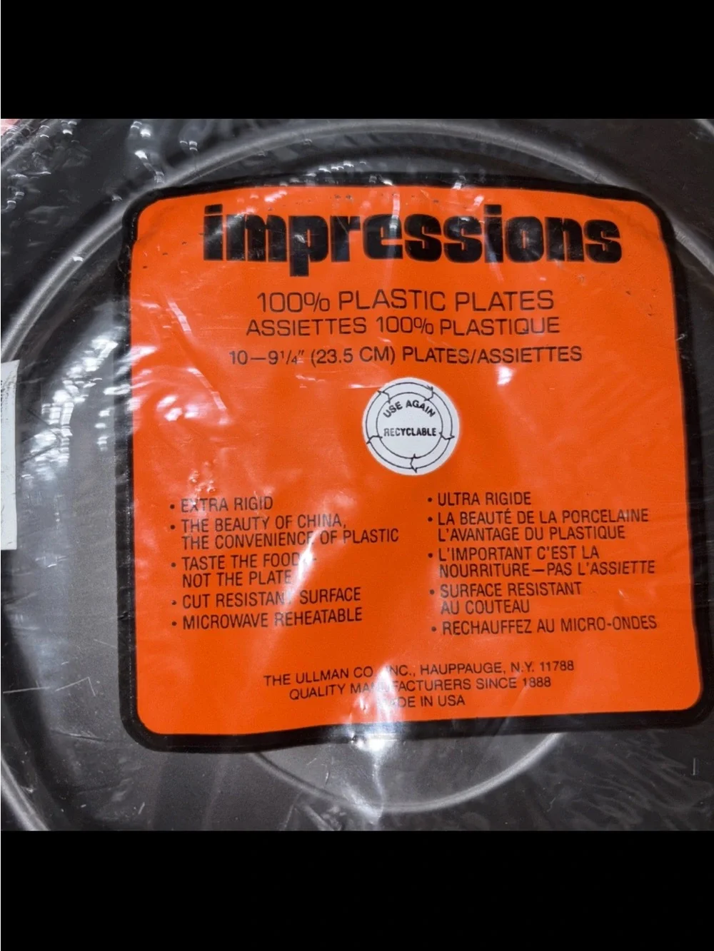 Vintage Halloween Orange & Black Embossed Witch Plastic Plates New 2 Packs